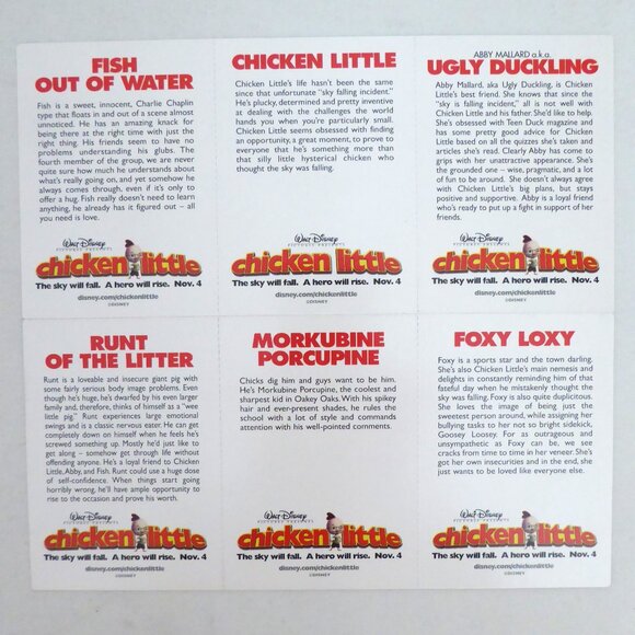 NEW 2005 DISNEY CHICKEN LITTLE PROMOTIONAL PREMIERE TRADING CARD SHEET - Picture 2 of 14